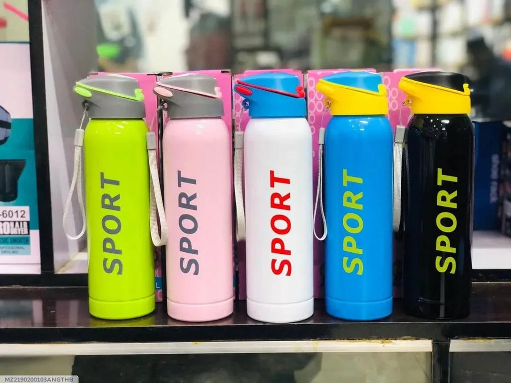 Sport Insulated Water Bottle with Flip Lid & Carry Strap – Multi-Color