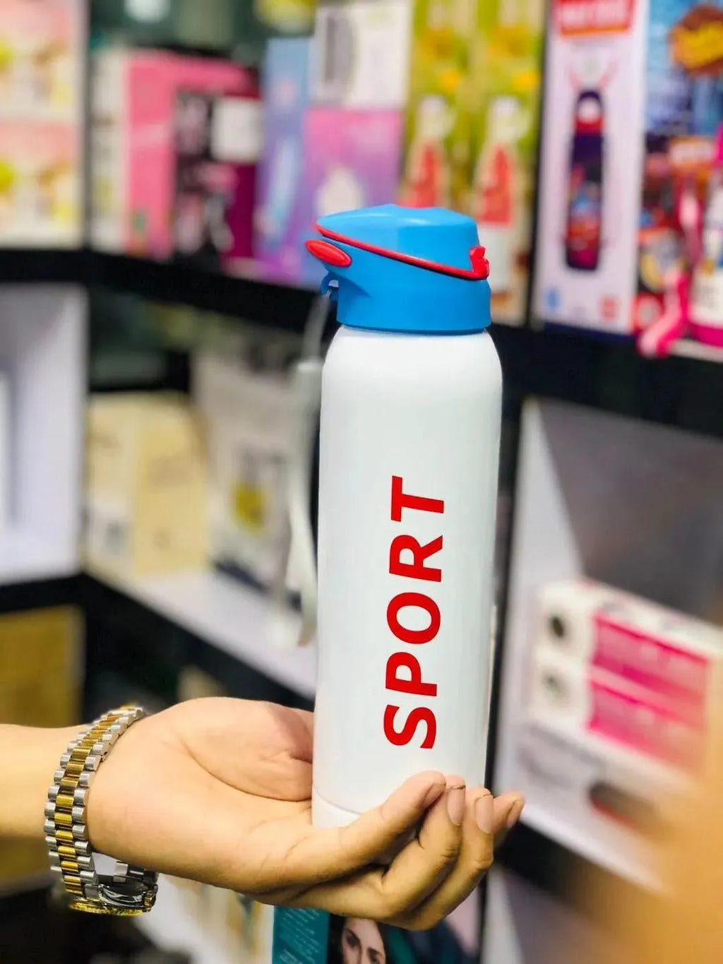 Sport Insulated Water Bottle with Flip Lid & Carry Strap – Multi-Color
